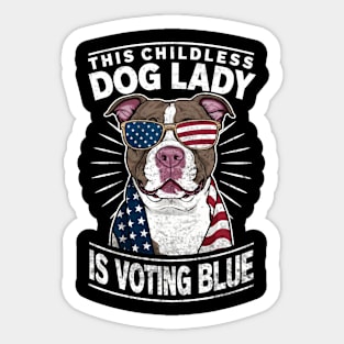 Childless Dog Lady For Kamala Harris 2024 Election Sticker